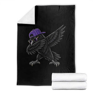 Game Day Dabbing Raven Throw Blanket Sport Fan Cool Bird Aesthetic