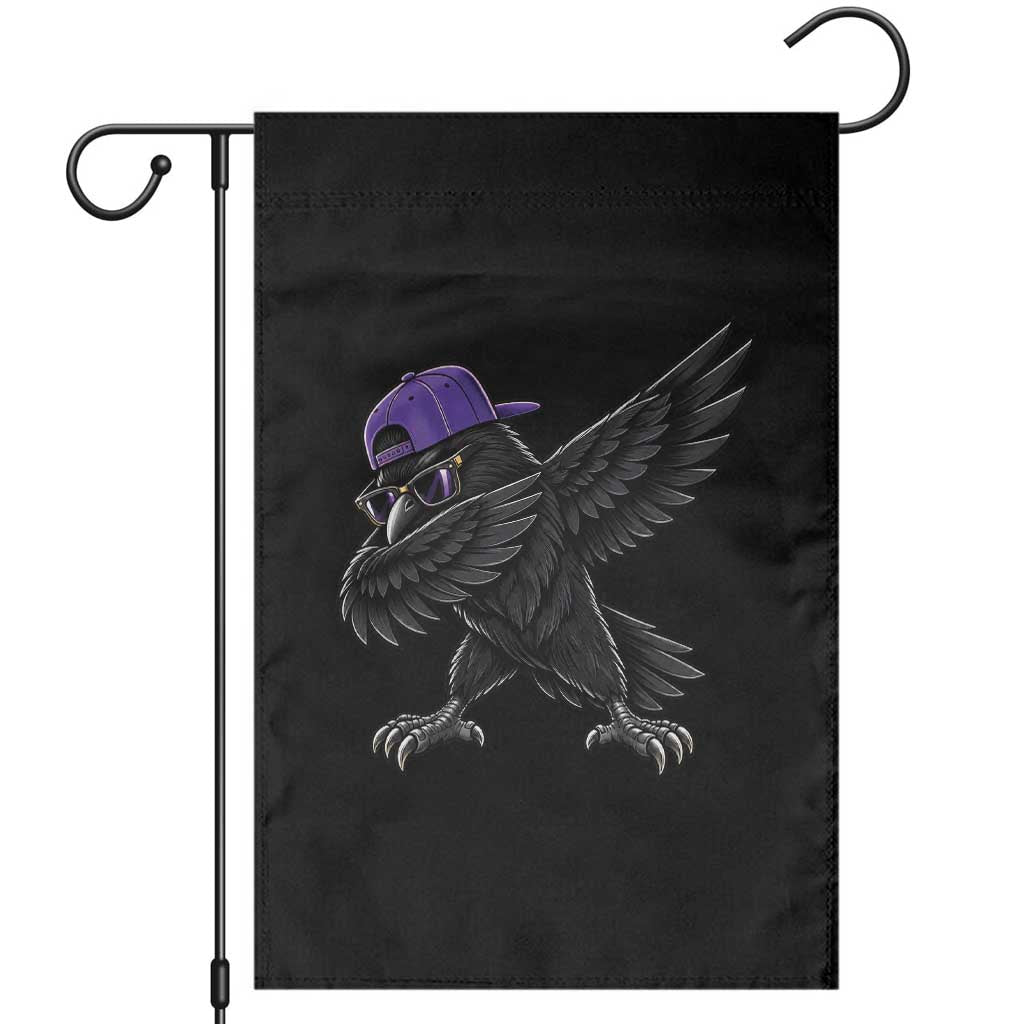 Game Day Dabbing Raven Garden Flag Sport Fan Cool Bird Aesthetic