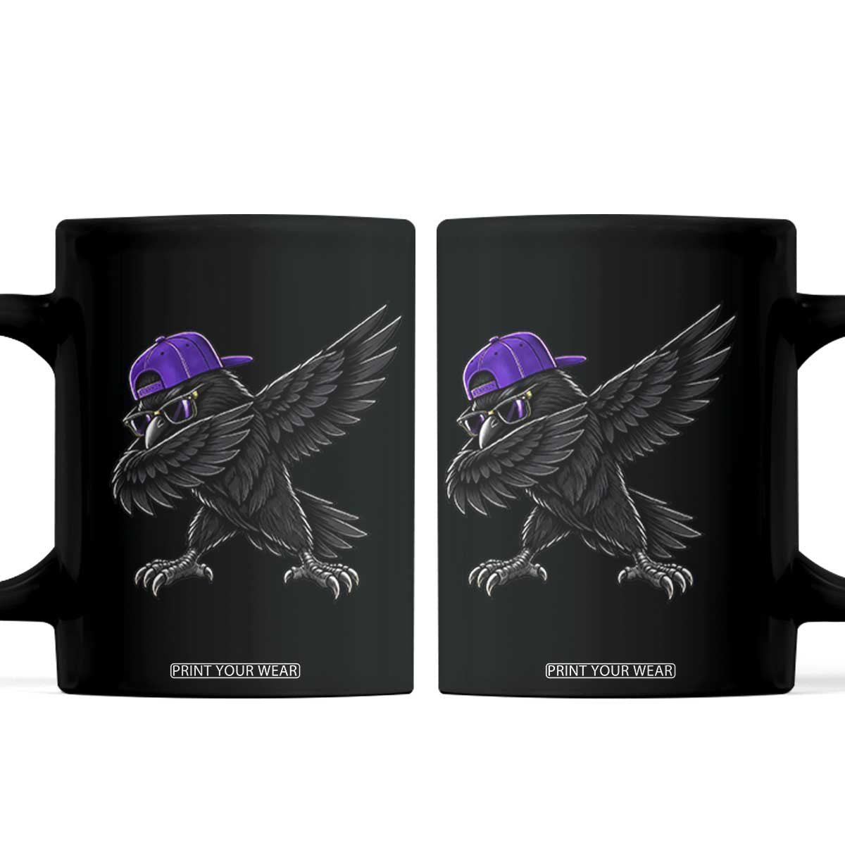 Game Day Dabbing Raven Coffee Mug Sport Fan Cool Bird Aesthetic
