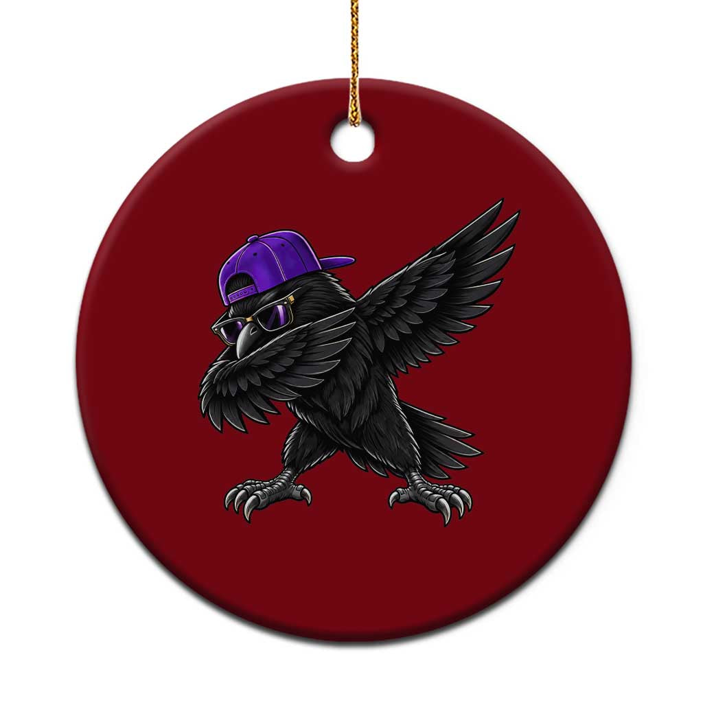 Game Day Dabbing Raven Ceramic Ornament Sport Fan Cool Bird Aesthetic