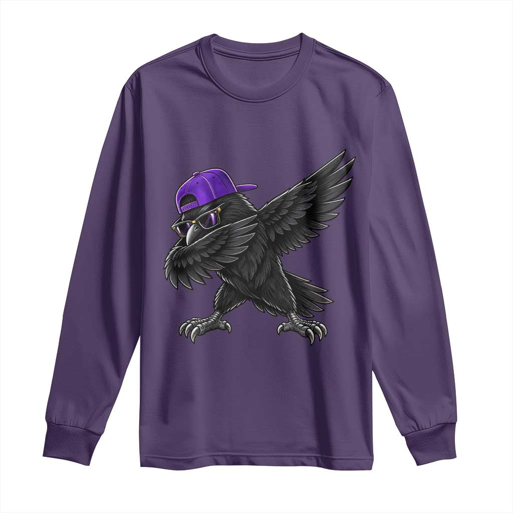 Game Day Dabbing Raven Long Sleeve Shirt Sport Fan Cool Bird Aesthetic