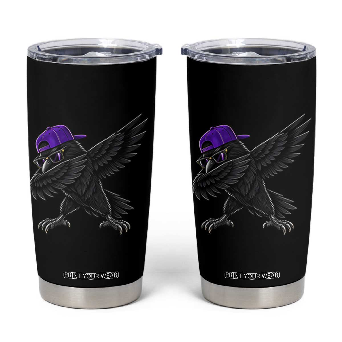 Game Day Dabbing Raven Tumbler Cup Sport Fan Cool Bird Aesthetic