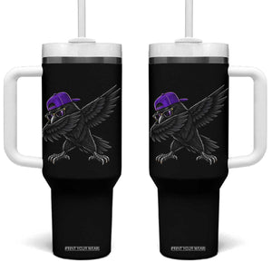 Game Day Dabbing Raven Tumbler With Handle Sport Fan Cool Bird Aesthetic
