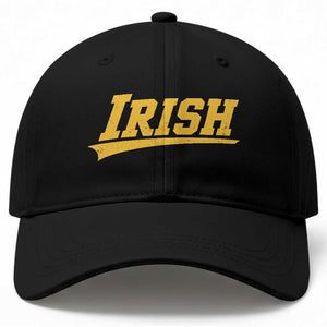 Retro Varsity Vintage Irish Baseball Cap Classic Yellow Print Athletic Game Day Graphic