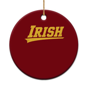 Retro Varsity Vintage Irish Ceramic Ornament Classic Yellow Print Athletic Game Day Graphic