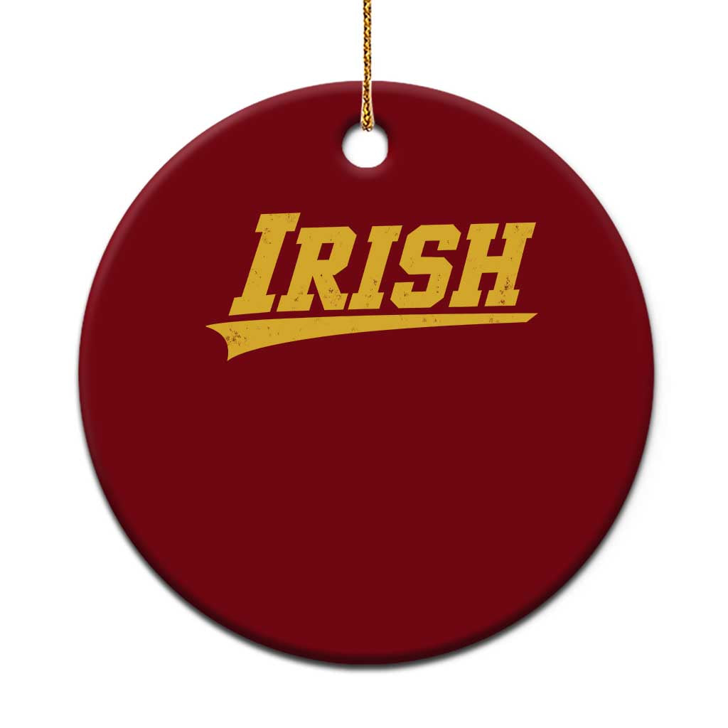 Retro Varsity Vintage Irish Ceramic Ornament Classic Yellow Print Athletic Game Day Graphic