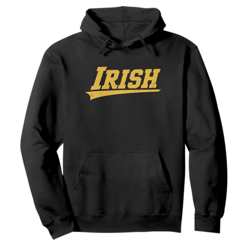 Retro Varsity Vintage Irish Hoodie Classic Yellow Print Athletic Game Day Graphic