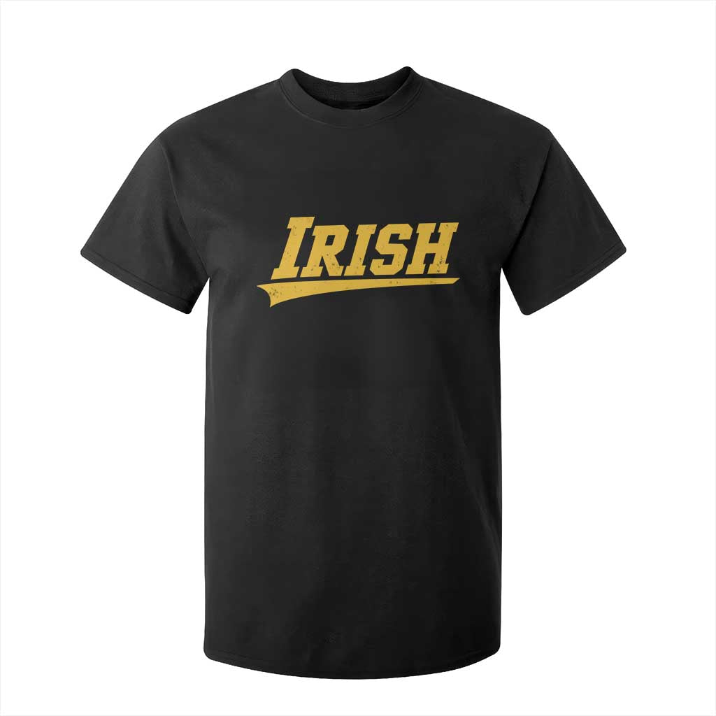 Retro Varsity Vintage Irish T Shirt For Kid Classic Yellow Print Athletic Game Day Graphic