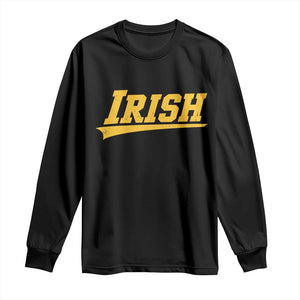 Retro Varsity Vintage Irish Long Sleeve Shirt Classic Yellow Print Athletic Game Day Graphic