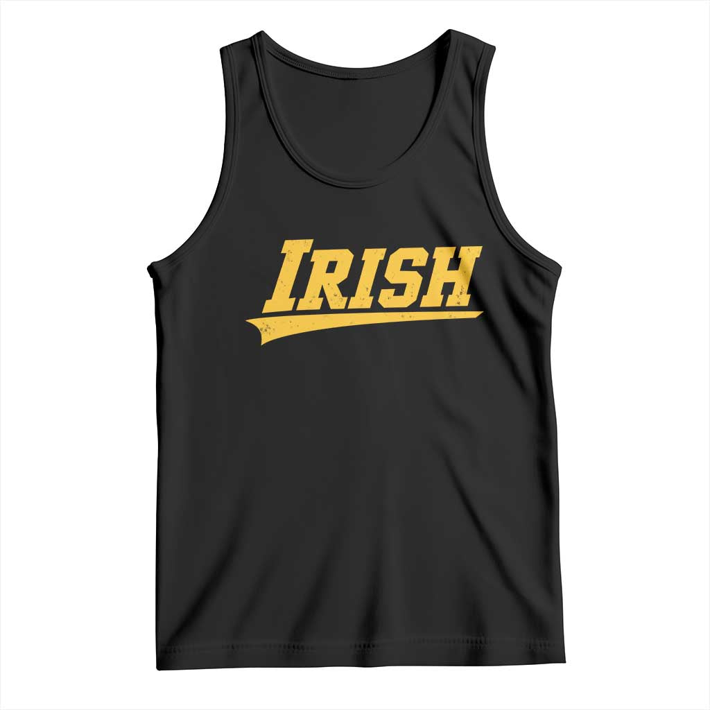 Retro Varsity Vintage Irish Tank Top Classic Yellow Print Athletic Game Day Graphic
