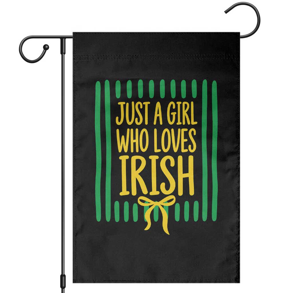 Striped Just A Girl Who Loves Irish Garden Flag Stripes Yellow Coquette Bow Spirit Game Day Graphic