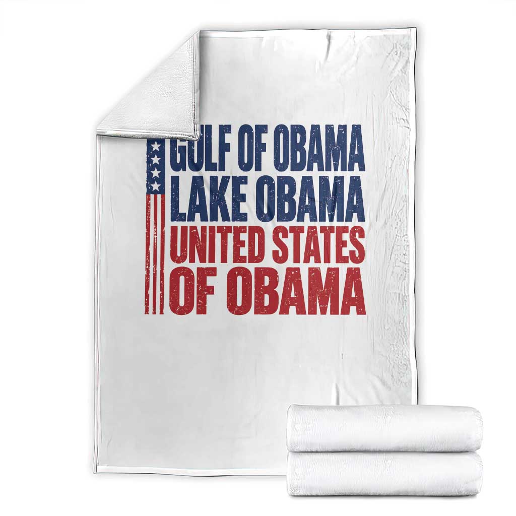 Gulf of Obama Lake Obama United States Throw Blanket Vintage American Flag