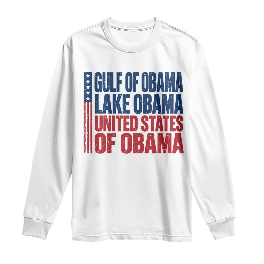 Gulf of Obama Lake Obama United States Long Sleeve Shirt Vintage American Flag