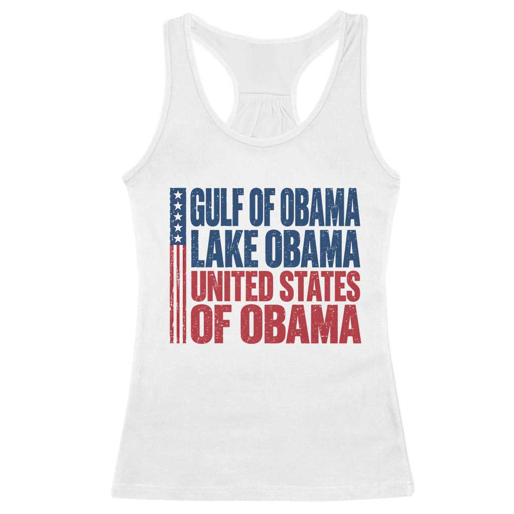 Gulf of Obama Lake Obama United States Racerback Tank Top Vintage American Flag