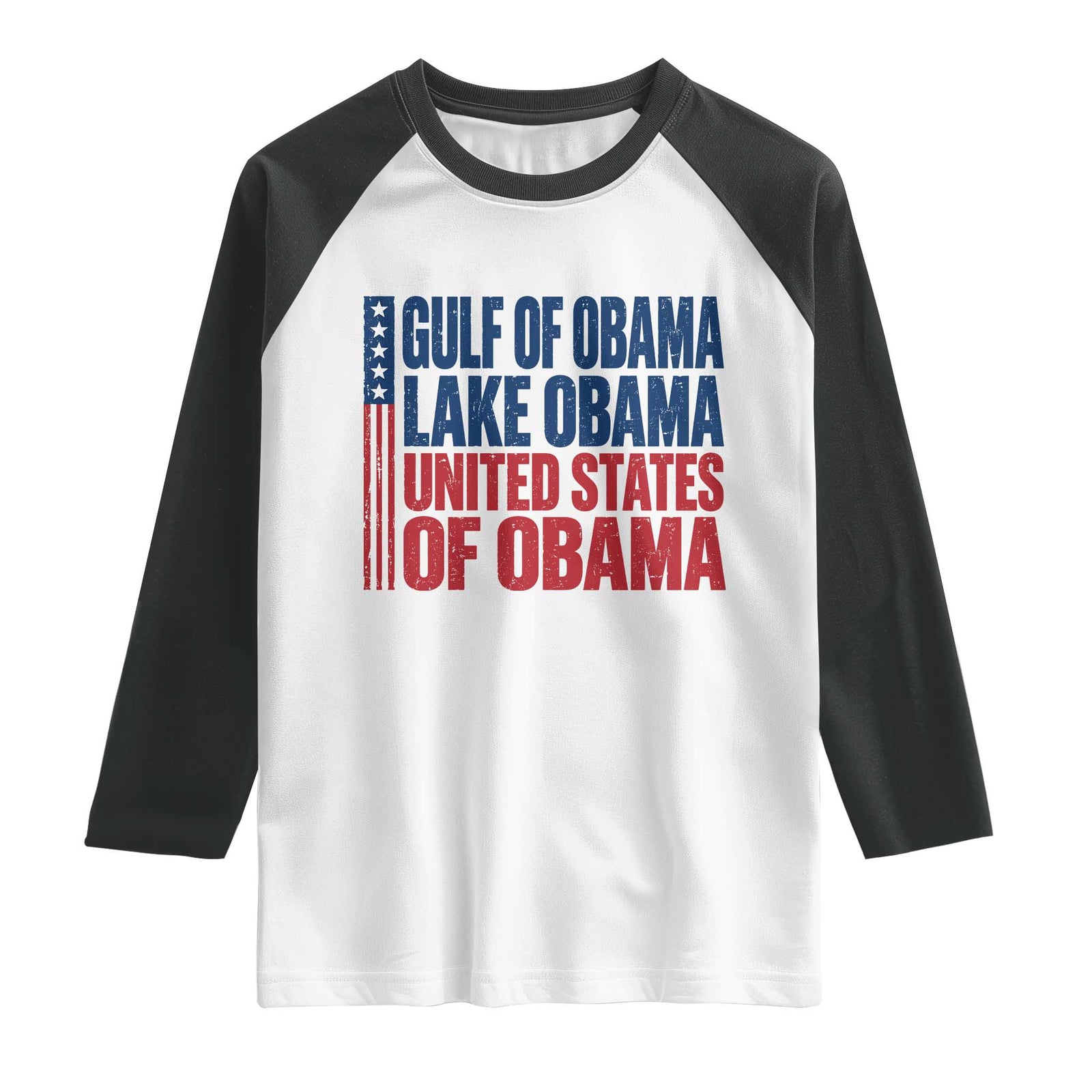 Gulf of Obama Lake Obama United States Raglan Shirt Vintage American Flag