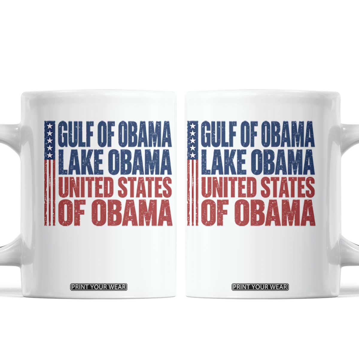 Gulf of Obama Lake Obama United States Coffee Mug Vintage American Flag