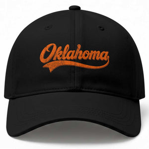 Oklahoma Orange Vintage Script Tail Game Day Baseball Cap