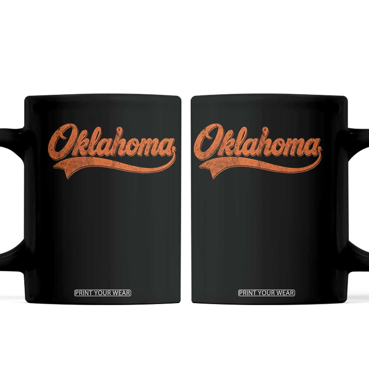 Oklahoma Orange Vintage Script Tail Game Day Coffee Mug