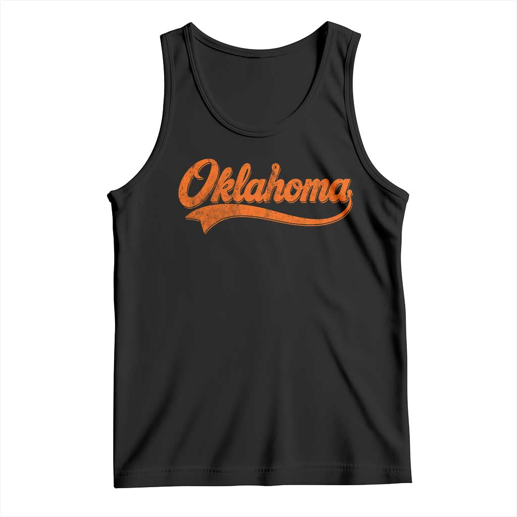 Oklahoma Orange Vintage Script Tail Game Day Tank Top