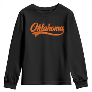 Oklahoma Orange Vintage Script Tail Game Day Youth Sweatshirt
