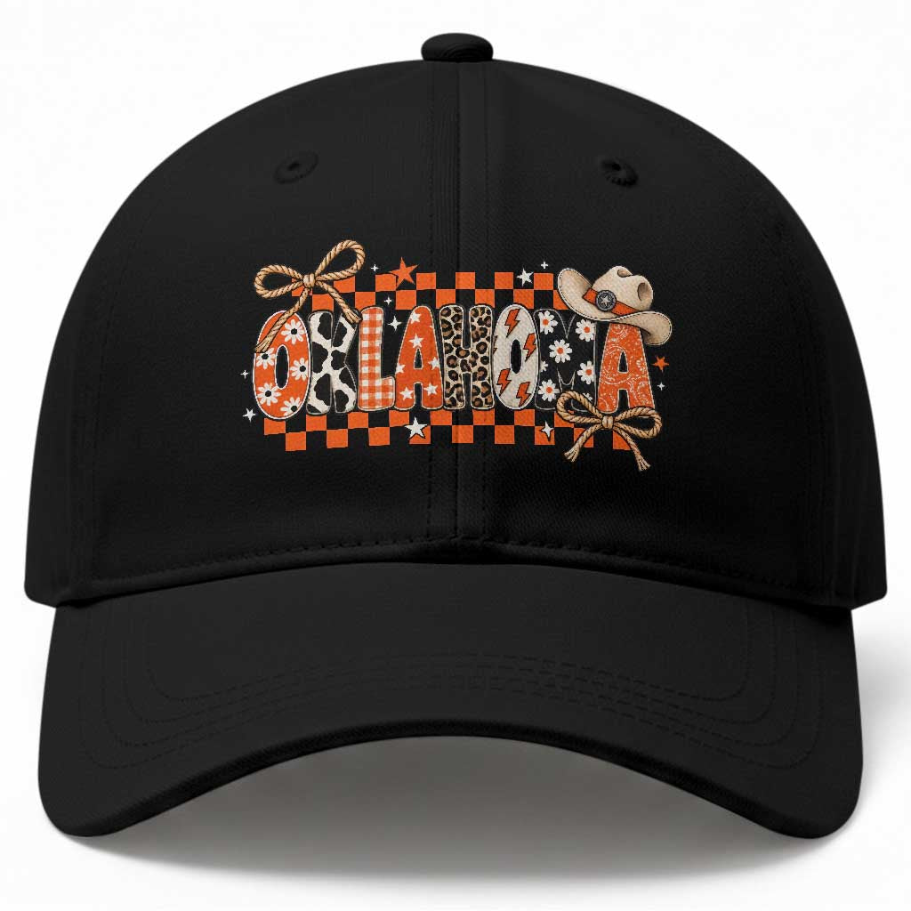 Oklahoma Orange Cowboy Hat Western Coquette Game Day Baseball Cap Retro Western State Pride Aesthetic