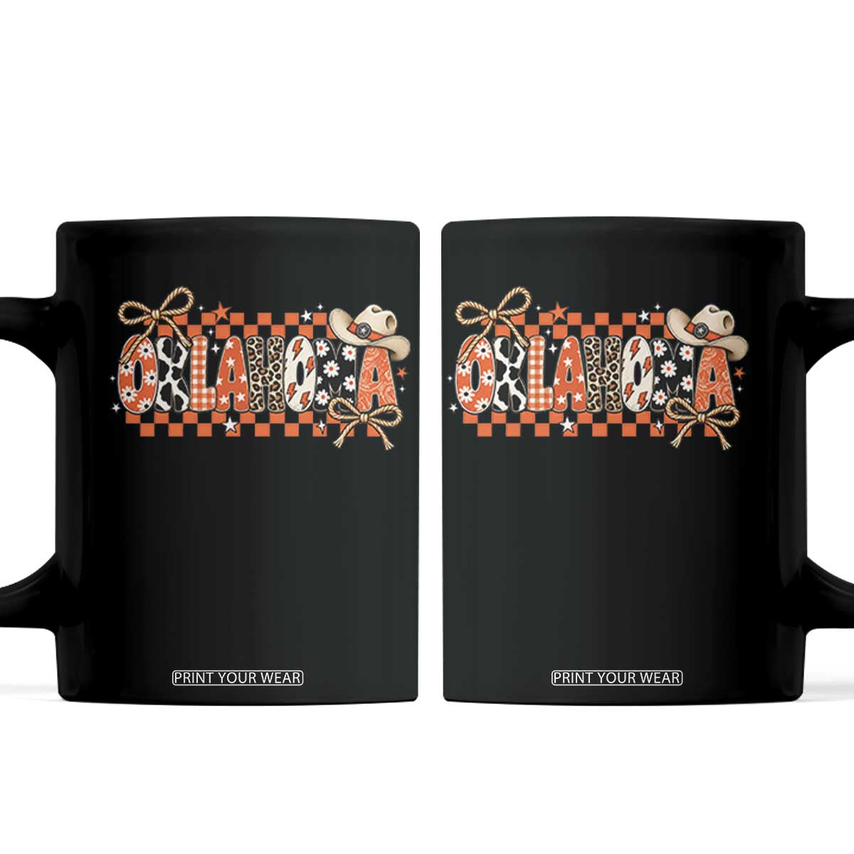 Oklahoma Orange Cowboy Hat Western Coquette Game Day Coffee Mug Retro Western State Pride Aesthetic