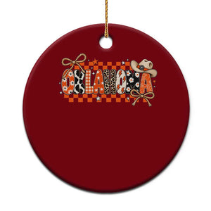 Oklahoma Orange Cowboy Hat Western Coquette Game Day Ceramic Ornament Retro Western State Pride Aesthetic