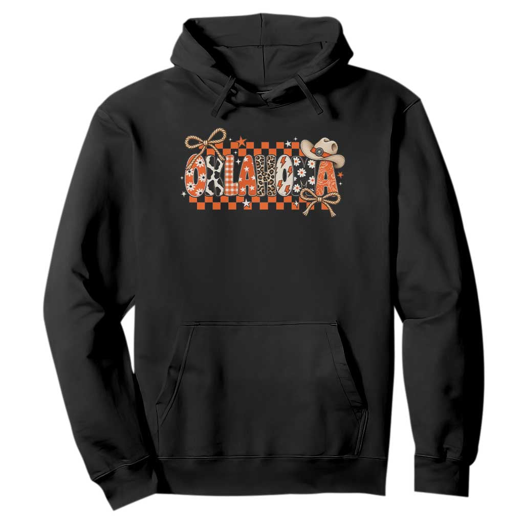 Oklahoma Orange Cowboy Hat Western Coquette Game Day Hoodie Retro Western State Pride Aesthetic