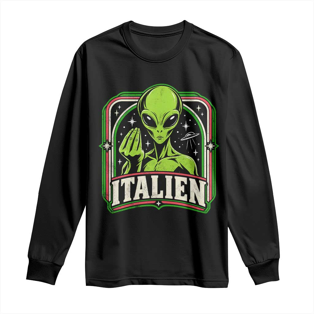 Italien Alien Italian Hand Gesture Sci Fi Long Sleeve Shirt Funny UFO Humor Pop Art Aesthetic