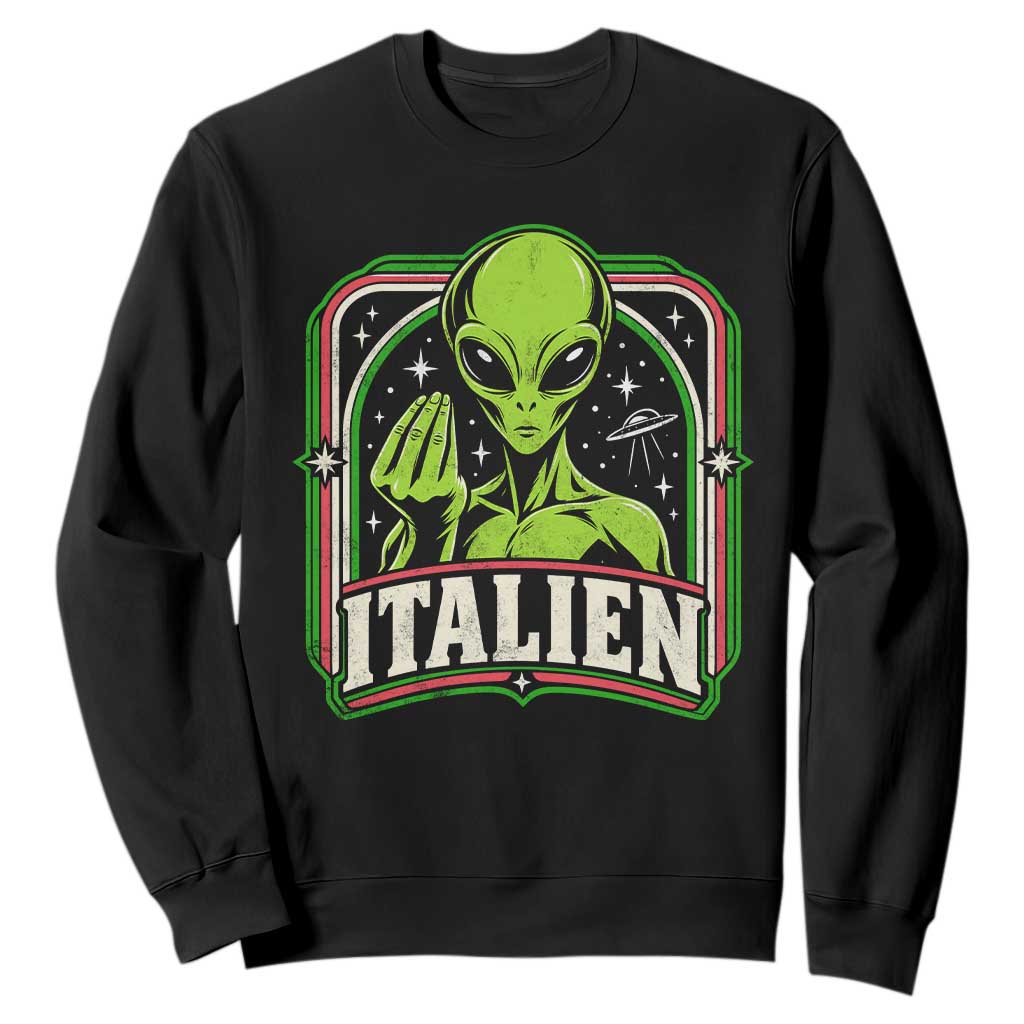 Italien Alien Italian Hand Gesture Sci Fi Sweatshirt Funny UFO Humor Pop Art Aesthetic