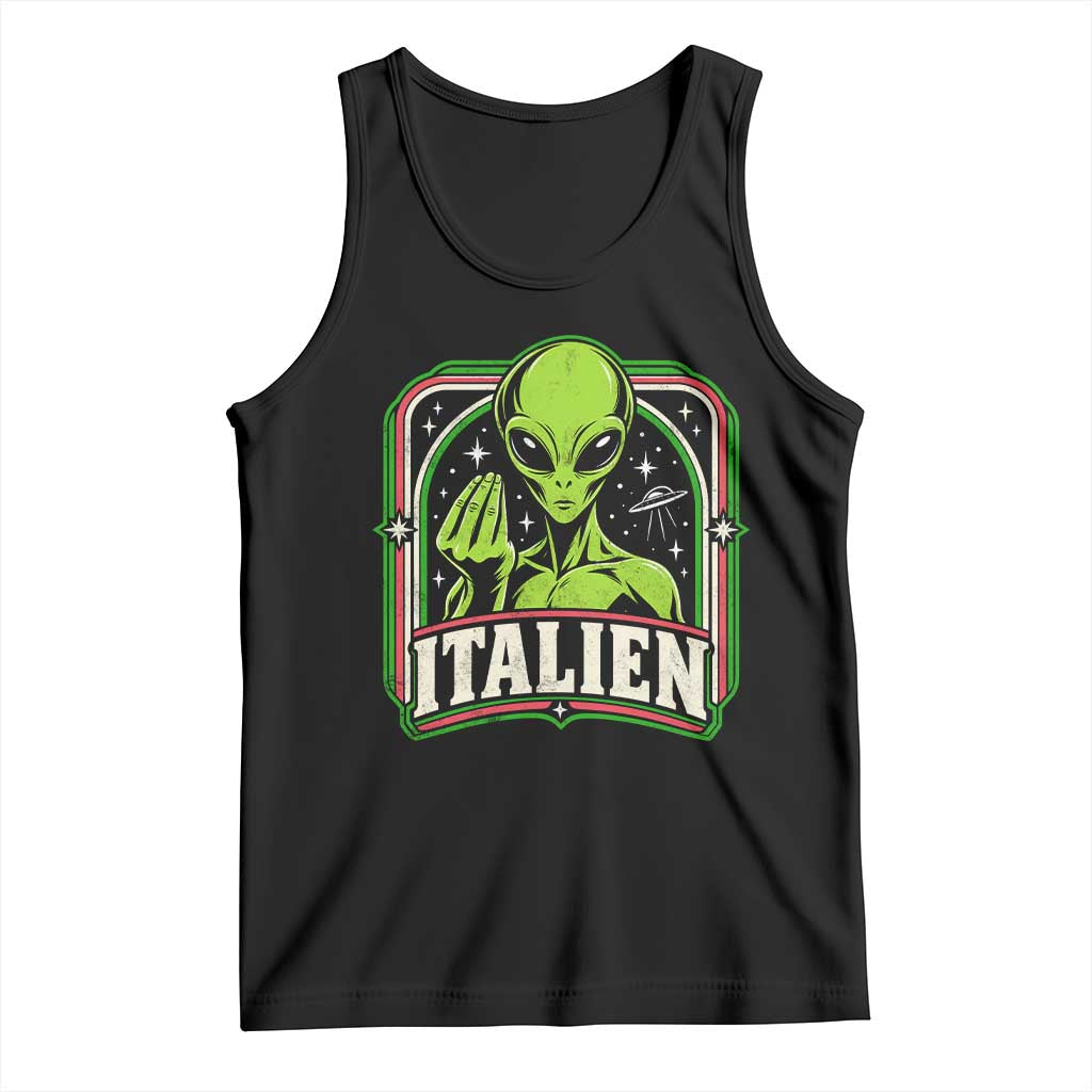 Italien Alien Italian Hand Gesture Sci Fi Tank Top Funny UFO Humor Pop Art Aesthetic