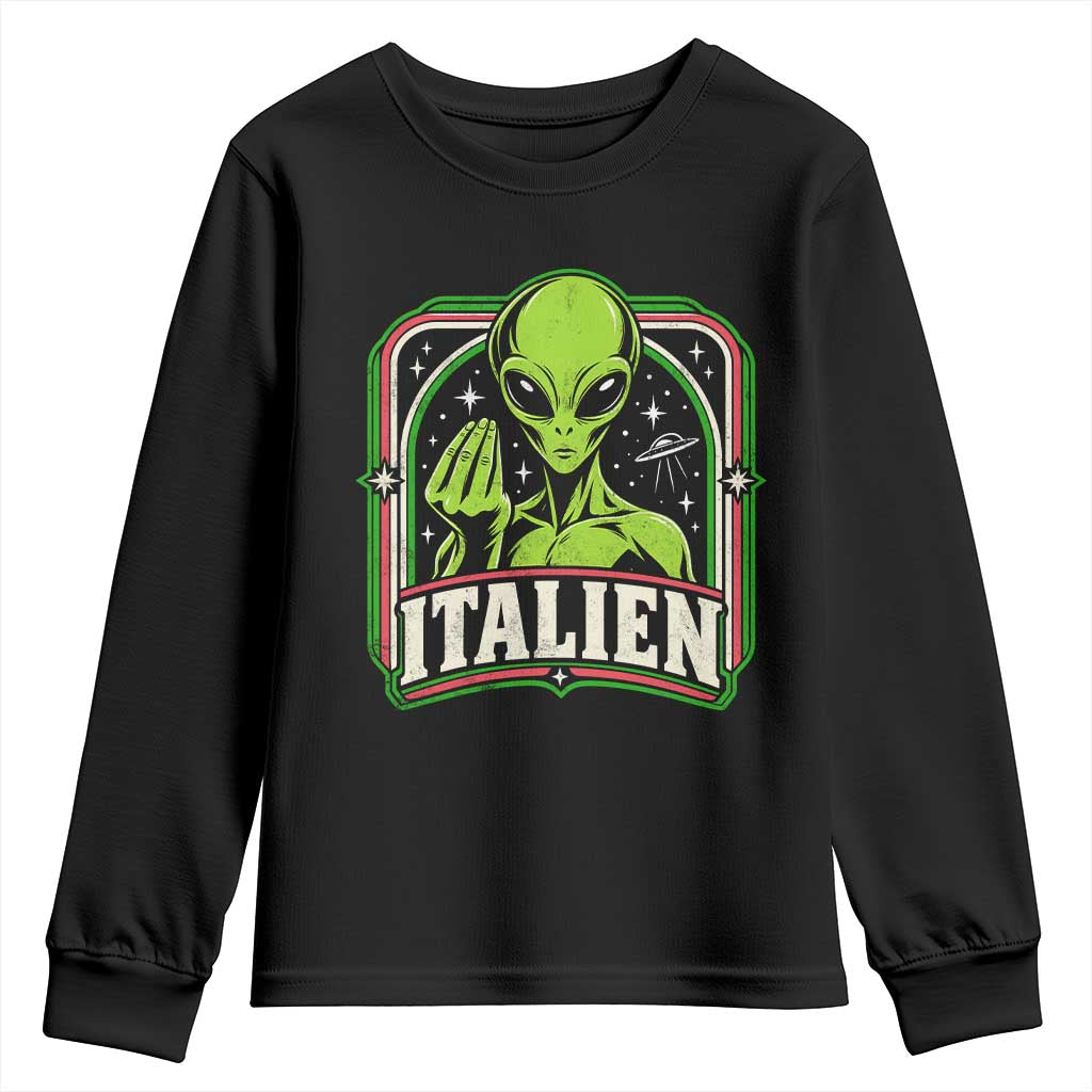 Italien Alien Italian Hand Gesture Sci Fi Youth Sweatshirt Funny UFO Humor Pop Art Aesthetic