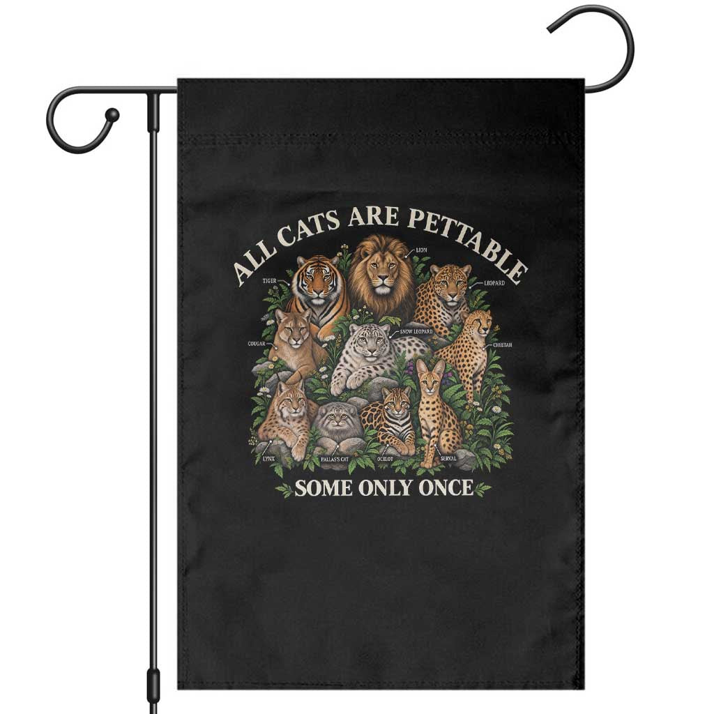 Vintage All Cats Are Pettable Some Only Once Garden Flag Wild Cats Infographic Funny Big Cat Lover Sarcastic Aesthetic