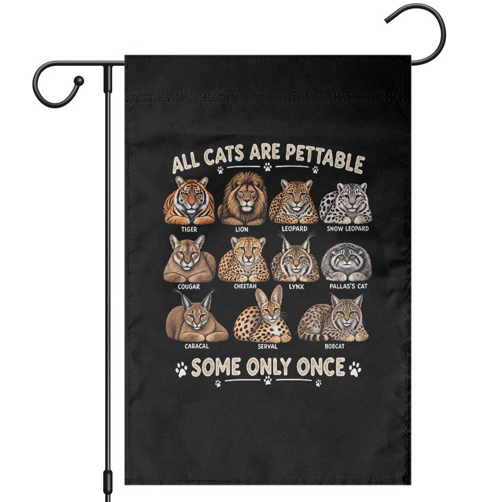 Vintage All Cats Are Pettable Some Only Once Garden Flag Funny Big Cat Lover Sarcastic Wild Cats Aesthetic