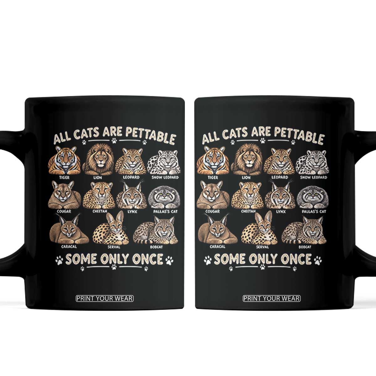 Vintage All Cats Are Pettable Some Only Once Coffee Mug Funny Big Cat Lover Sarcastic Wild Cats Aesthetic
