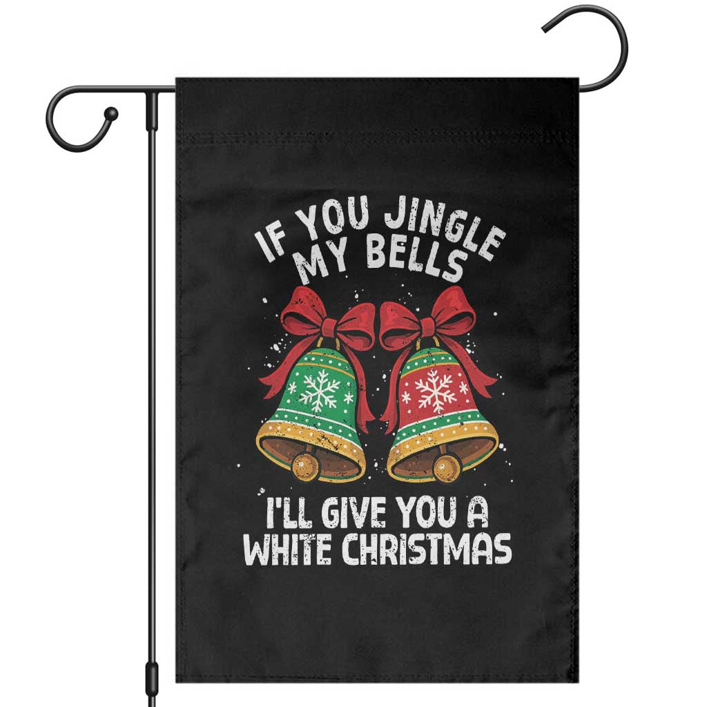 Jingle Bell Christmas Garden Flag Funny Naughty White Elephant Gag Gift Exchange TS10 Black Print Your Wear