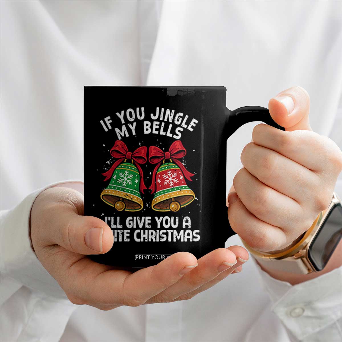 Jingle Bell Christmas Coffee Mug Funny Naughty White Elephant Gag Gift Exchange TS10 Print Your Wear