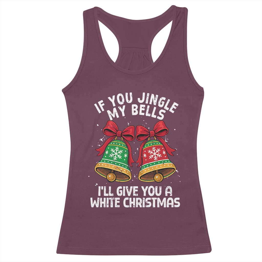Jingle Bell Christmas Racerback Tank Top Funny Naughty White Elephant Gag Gift Exchange TS10 Maroon Print Your Wear