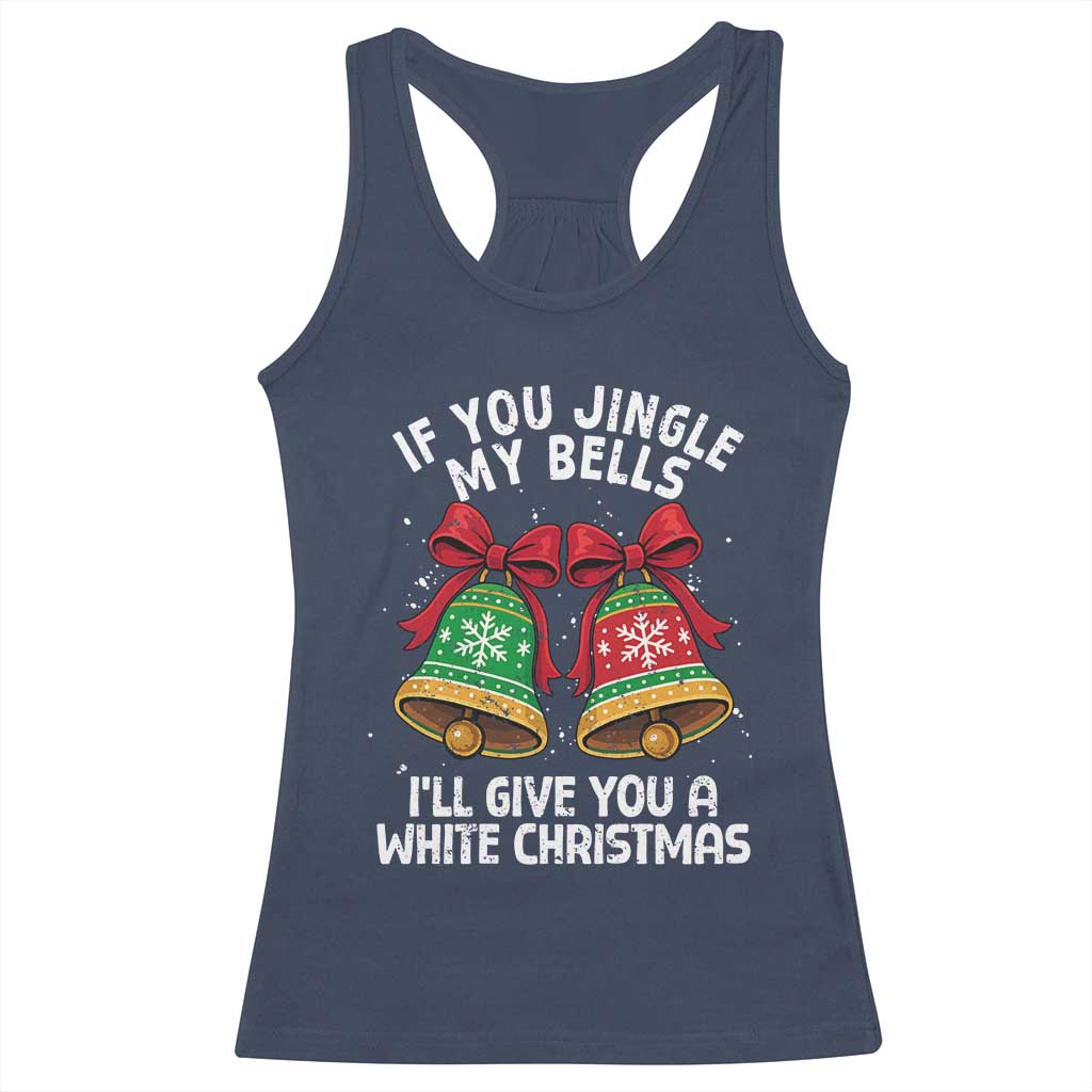 Jingle Bell Christmas Racerback Tank Top Funny Naughty White Elephant Gag Gift Exchange TS10 Navy Print Your Wear
