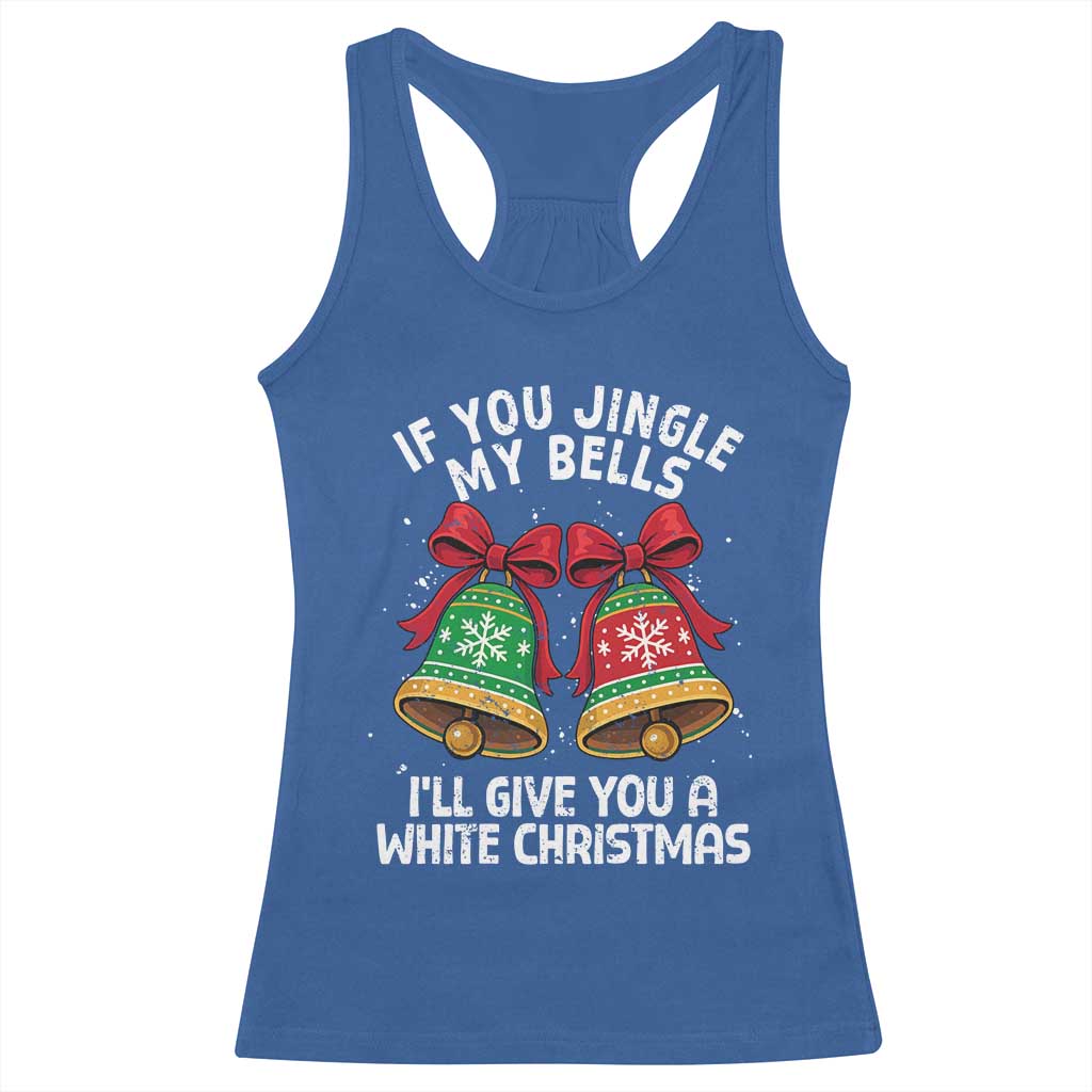 Jingle Bell Christmas Racerback Tank Top Funny Naughty White Elephant Gag Gift Exchange TS10 Royal Blue Print Your Wear