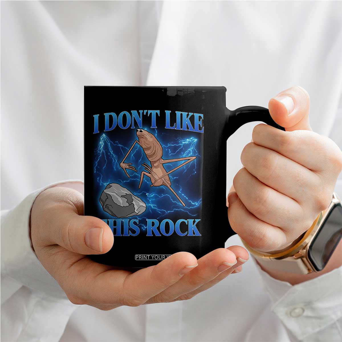 Marcus The Worm Meme Coffee Mug I Don't Like This Rock Bootleg TS10 Print Your Wear