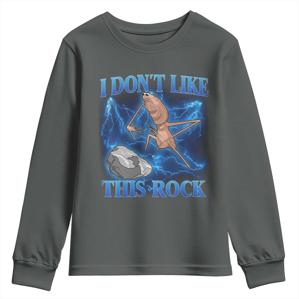 Marcus The Worm Meme Youth Sweatshirt I Don't Like This Rock Bootleg TS10 Dark Heather Print Your Wear