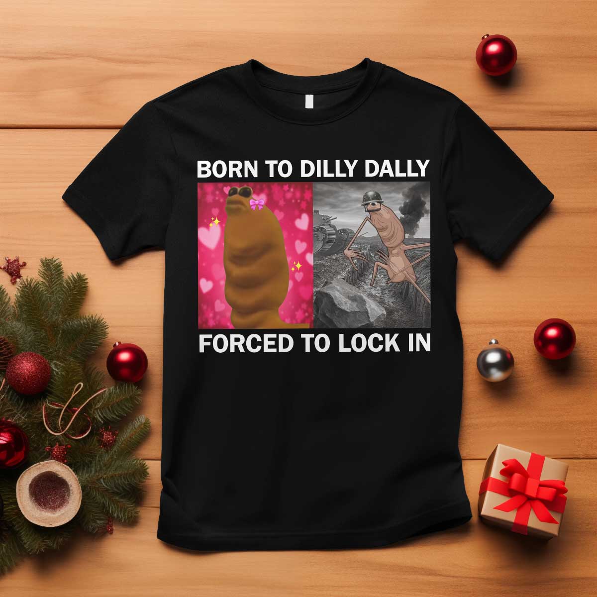 Marcus The Worm Meme T Shirt Born To Dilly Dally Forced To Lock In Funny Cute Brainrot TS10 Black Print Your Wear