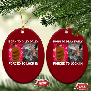 Marcus The Worm Meme Ceramic Ornament Born To Dilly Dally Forced To Lock In Funny Cute Brainrot TS10 Print Your Wear