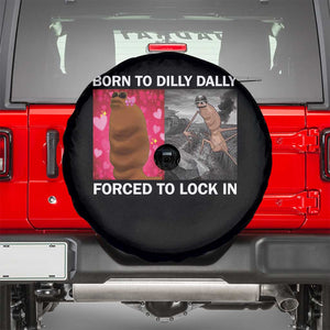Marcus The Worm Meme Spare Tire Cover Born To Dilly Dally Forced To Lock In Funny Cute Brainrot TS10 Black Print Your Wear