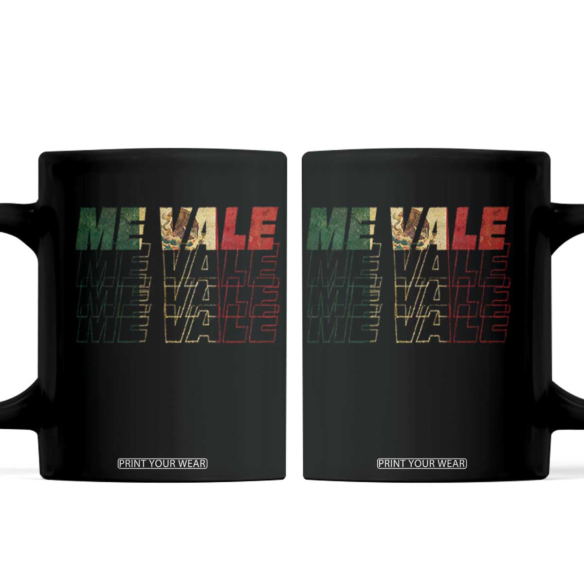 Me Vale Mexican Flag Coffee Mug Sarcastic Saying Latino Spanish Slang TS10 Black Print Your Wear