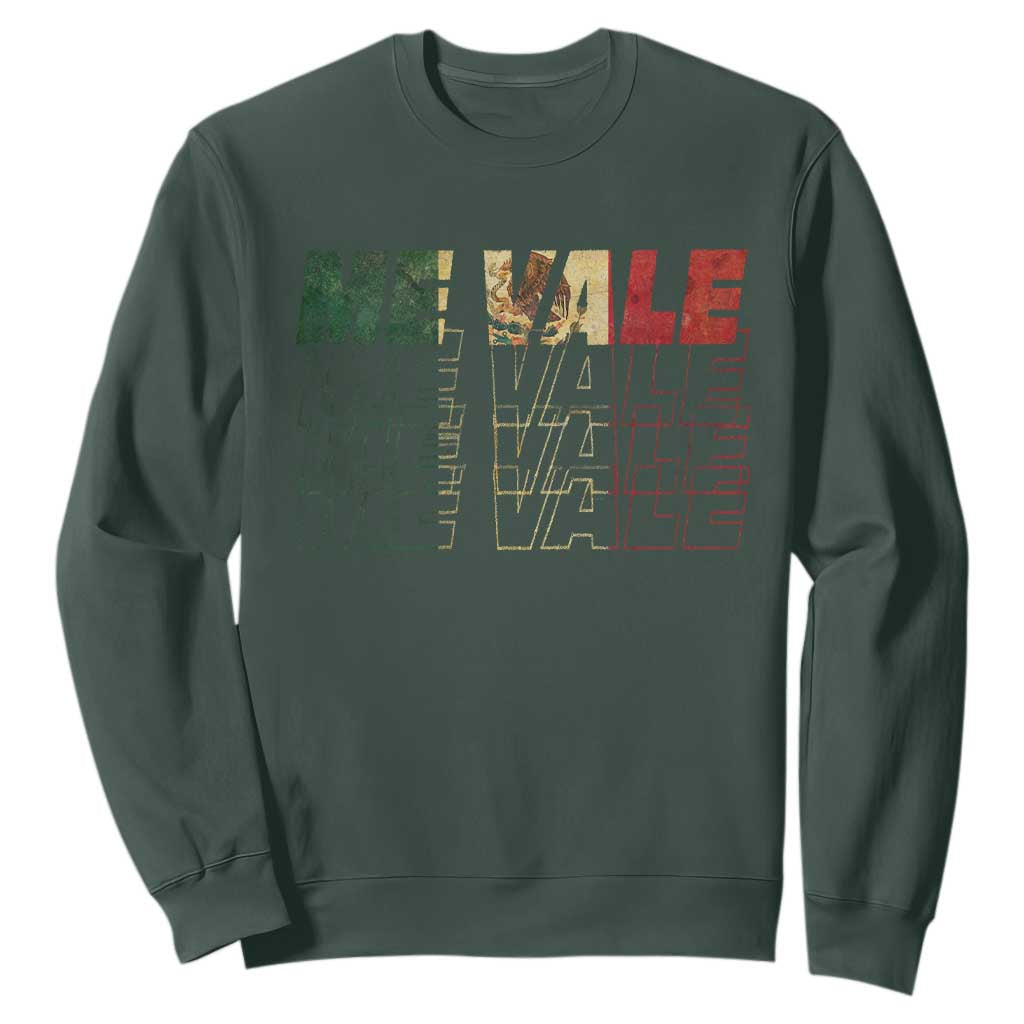 Me Vale Mexican Flag Sweatshirt Sarcastic Saying Latino Spanish Slang TS10 Dark Forest Green Print Your Wear