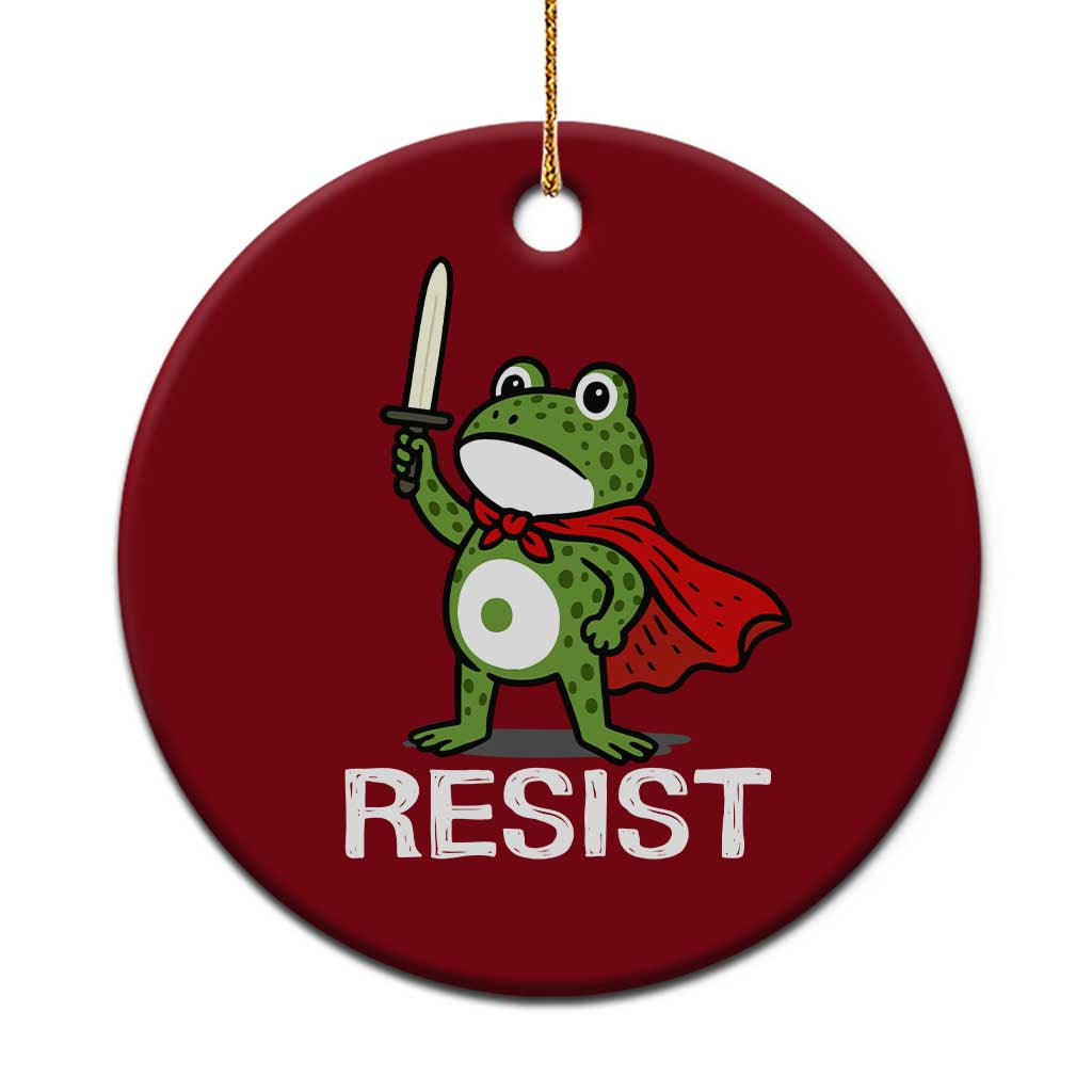 Resist Frog With Sword Ceramic Ornament No Kings Portland Protest TS10 1pc Red Print Your Wear