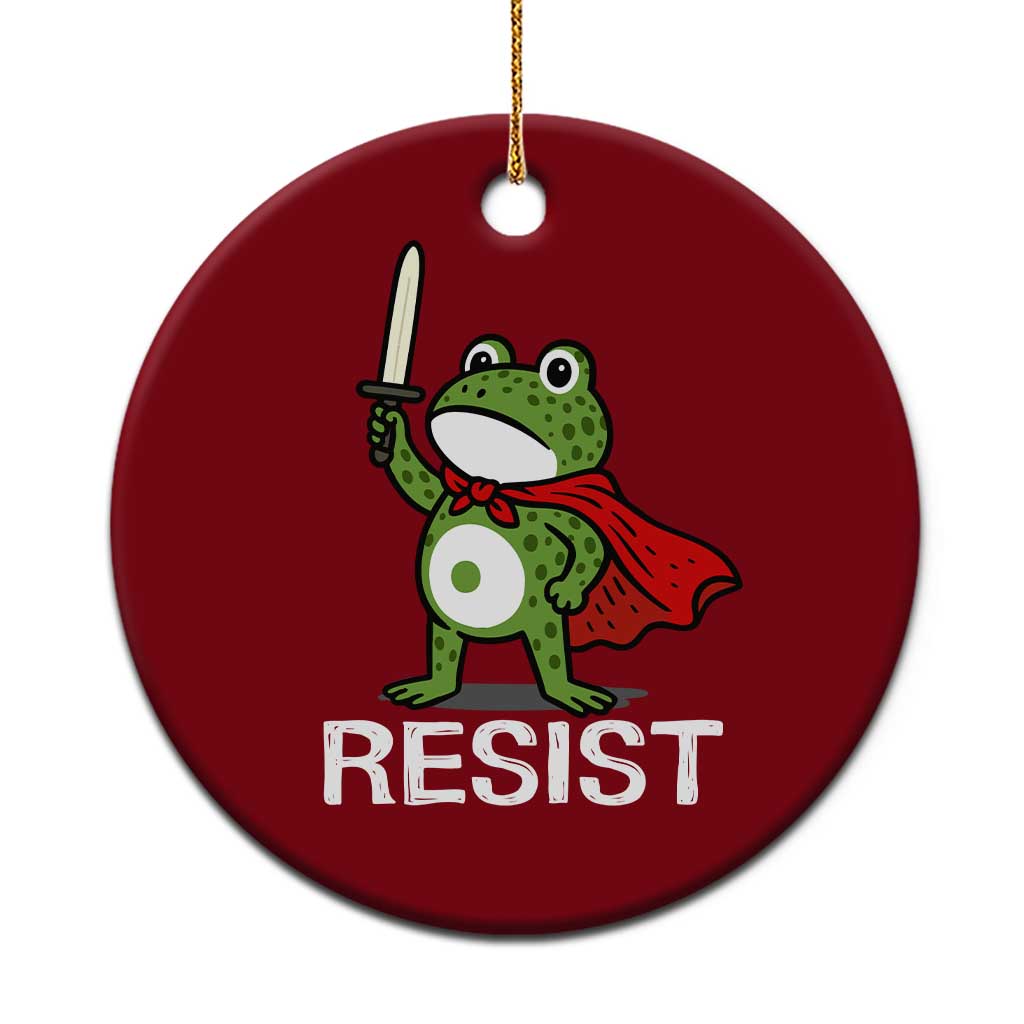 Resist Frog With Sword Ceramic Ornament No Kings Portland Protest TS10 1pc Red Print Your Wear