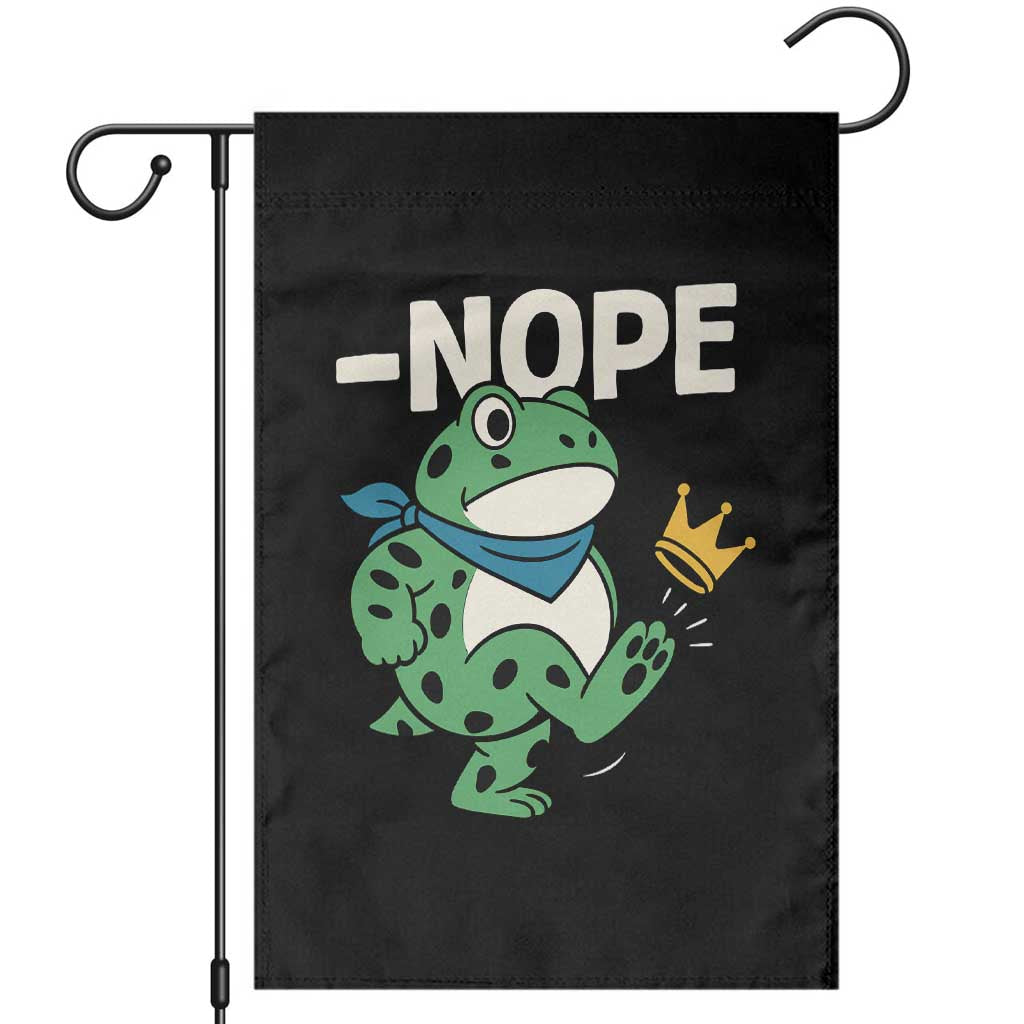 No Kings in America Portland Frog Garden Flag Funny Political Meme TS10 Black Print Your Wear